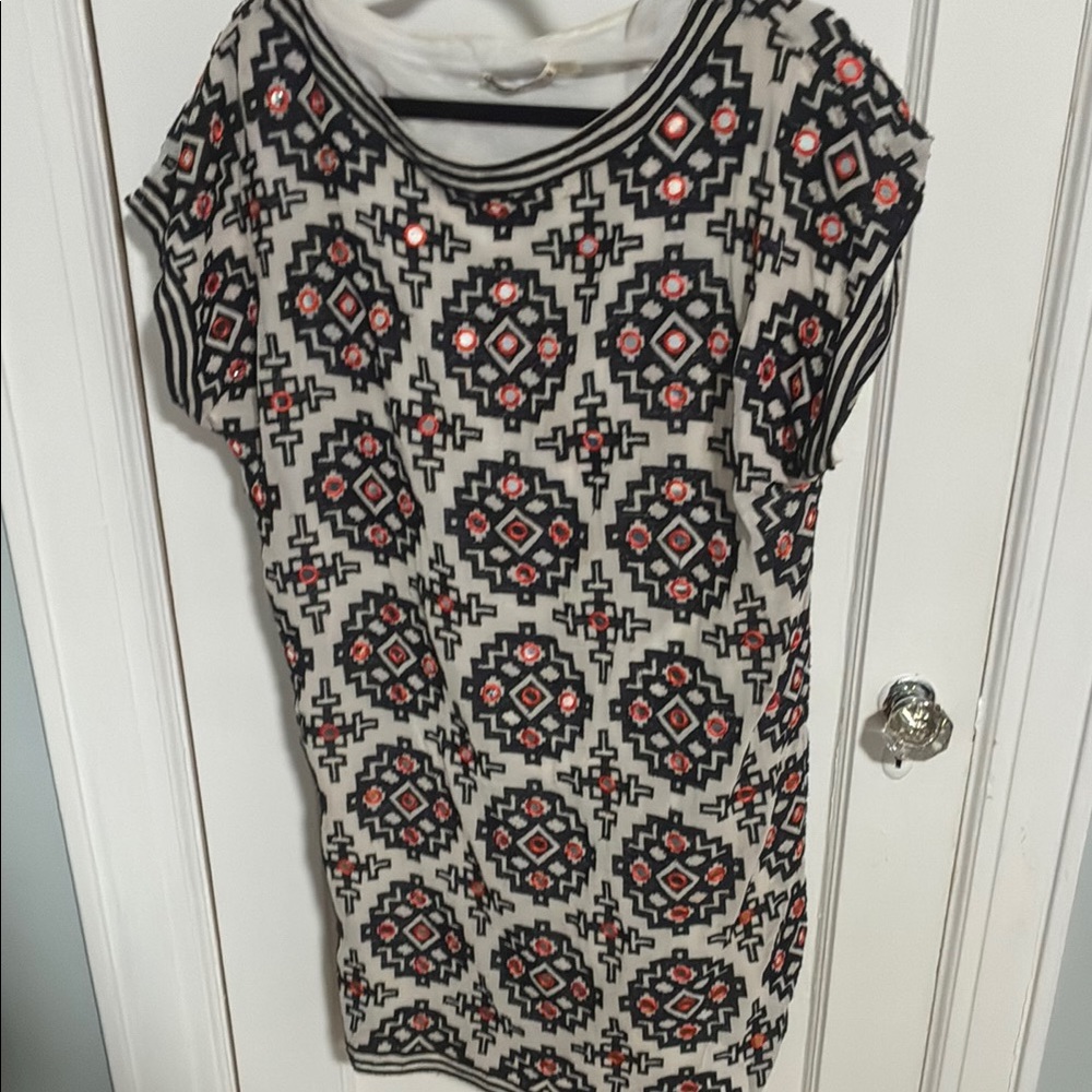 Alice + Olivia Black and Red Patterned Dress